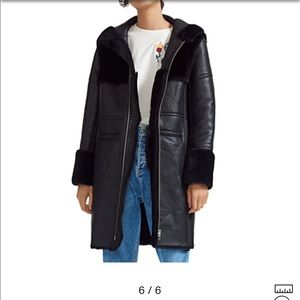 Maje-gwette-real-sheep-shearlingdetail-leather-coat